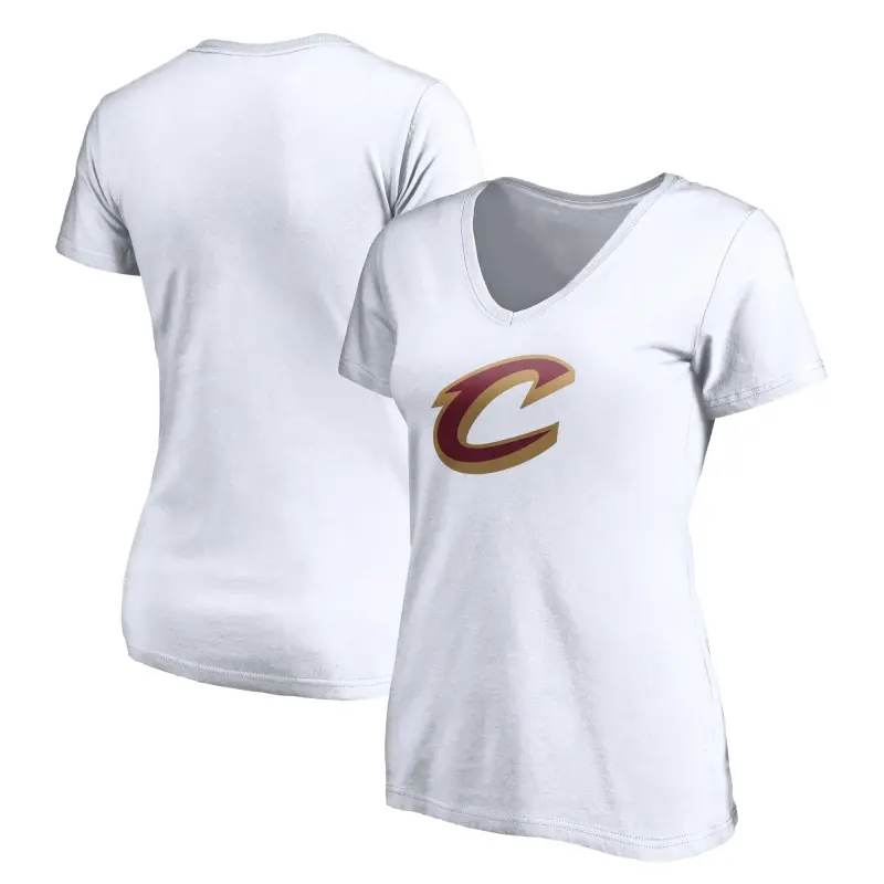 women8217s cleveland cavaliers white primary team logo v-neck t-shirt