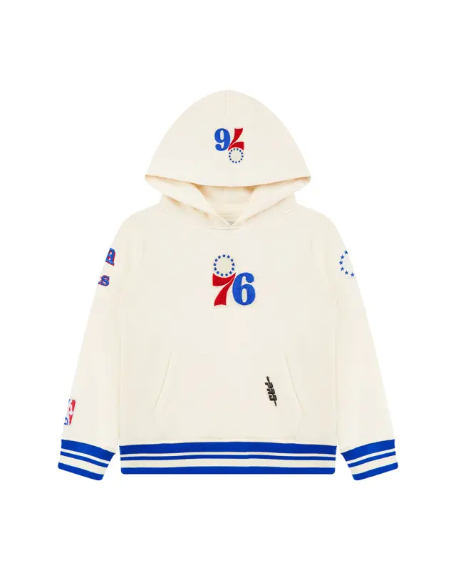 nba philadelphia 76ers retro classic little boys rib fleece pullover hoodie eggshellroyal blue