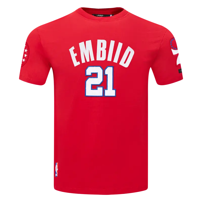 nba philadelphia 76ers joel embiid 21 classic pnn mens sj taping t redroyal blue