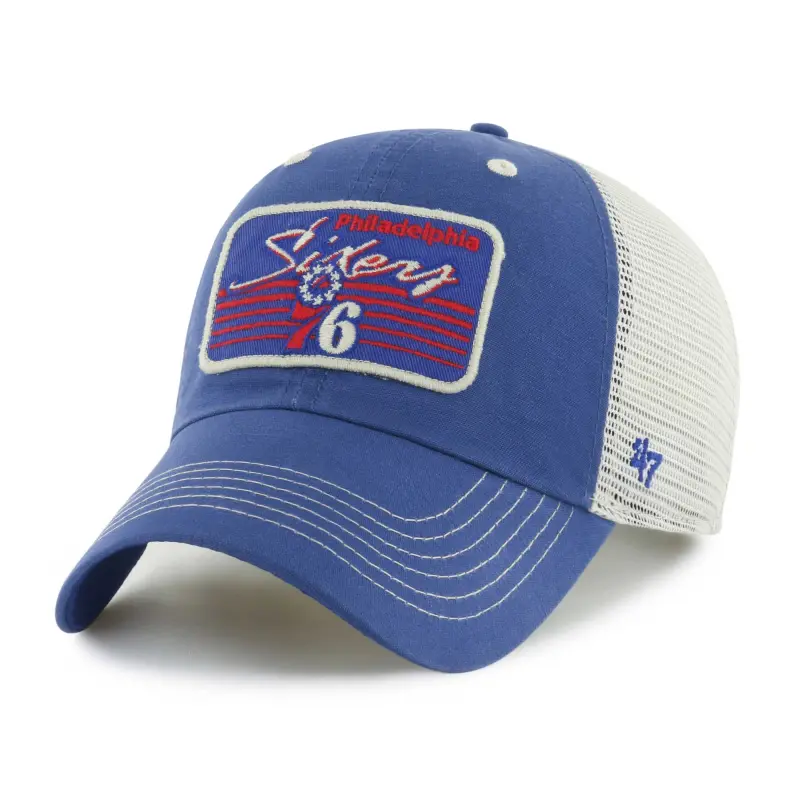 men8217s philadelphia 76ers 821747 royal five point patch clean up adjustable hat