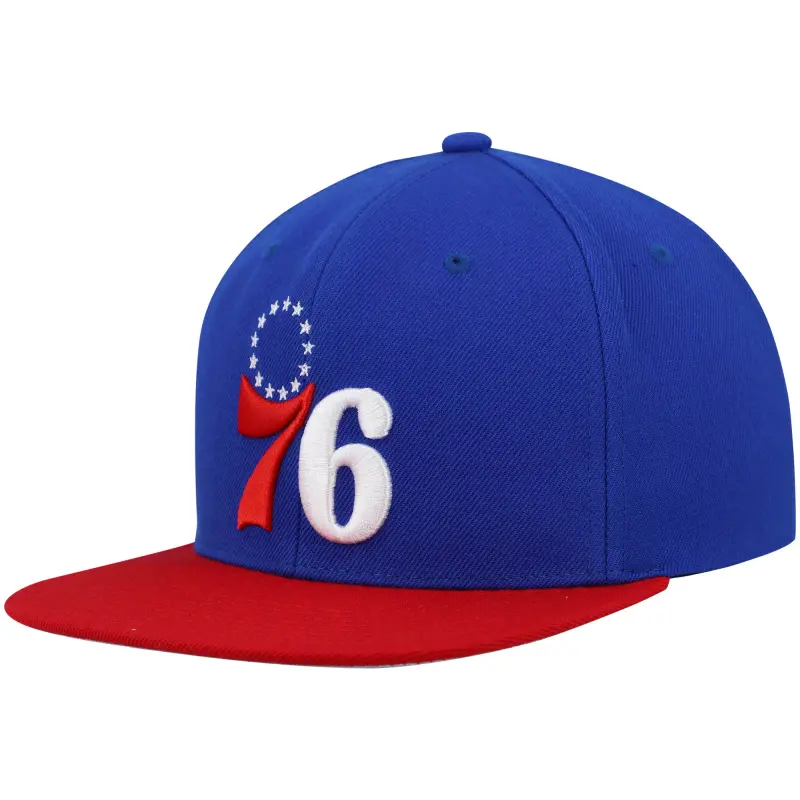 men8217s philadelphia 76ers mitchell amp ness royalred team two-tone 2.0 snapback hat