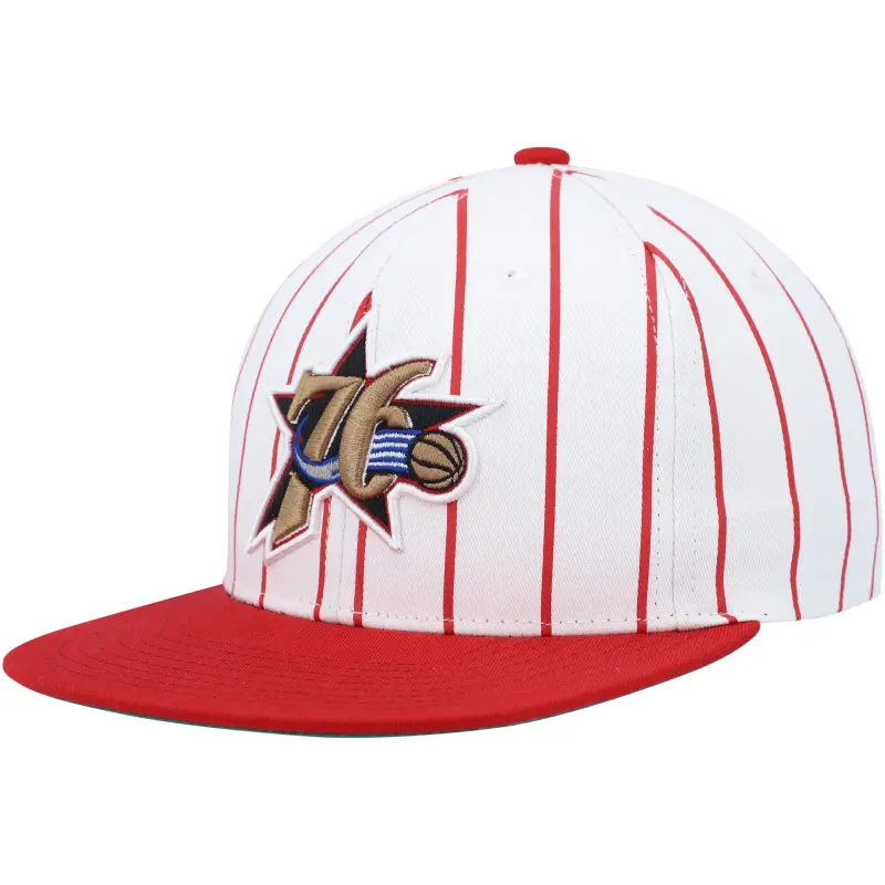 men8217s philadelphia 76ers mitchell amp ness white hardwood classics pinstripe snapback hat
