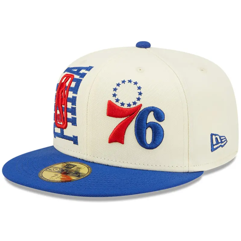 men8217s philadelphia 76ers new era creamroyal 2022 nba draft 59fifty fitted hat