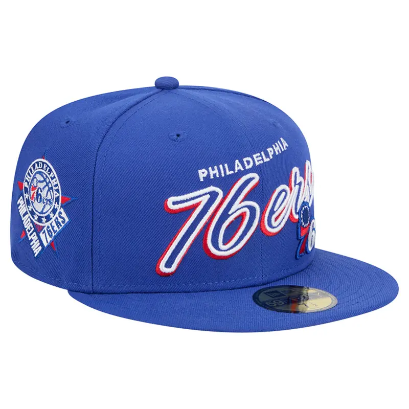 men8217s philadelphia 76ers new era royal sport night script sided 59fifty fitted hat
