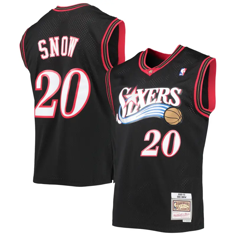 men8217s philadelphia 76ers eric snow mitchell amp ness black 200001 hardwood classics swingman jersey