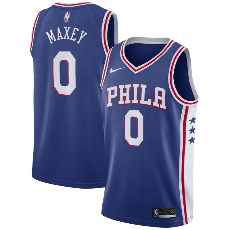 philadelphia 76ers tyrese maxey nike royal swingman jersey icon edition