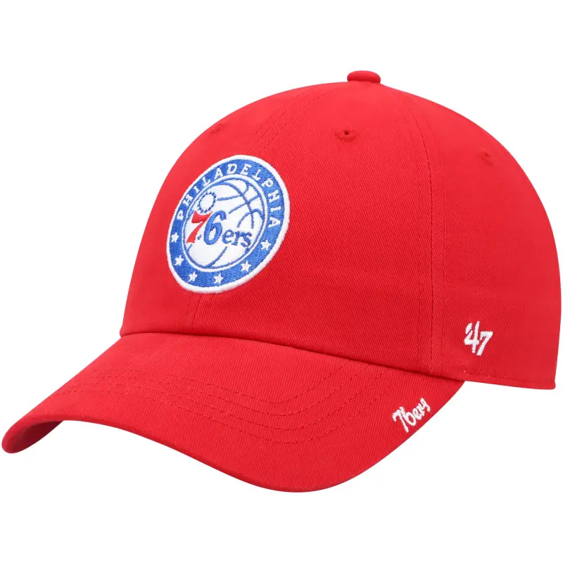 women8217s philadelphia 76ers 821747 red miata clean up logo adjustable hat